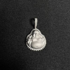 0.88 ctw VVS D Moissanite Buddha Pendant crafted in 925 Sterling Silver